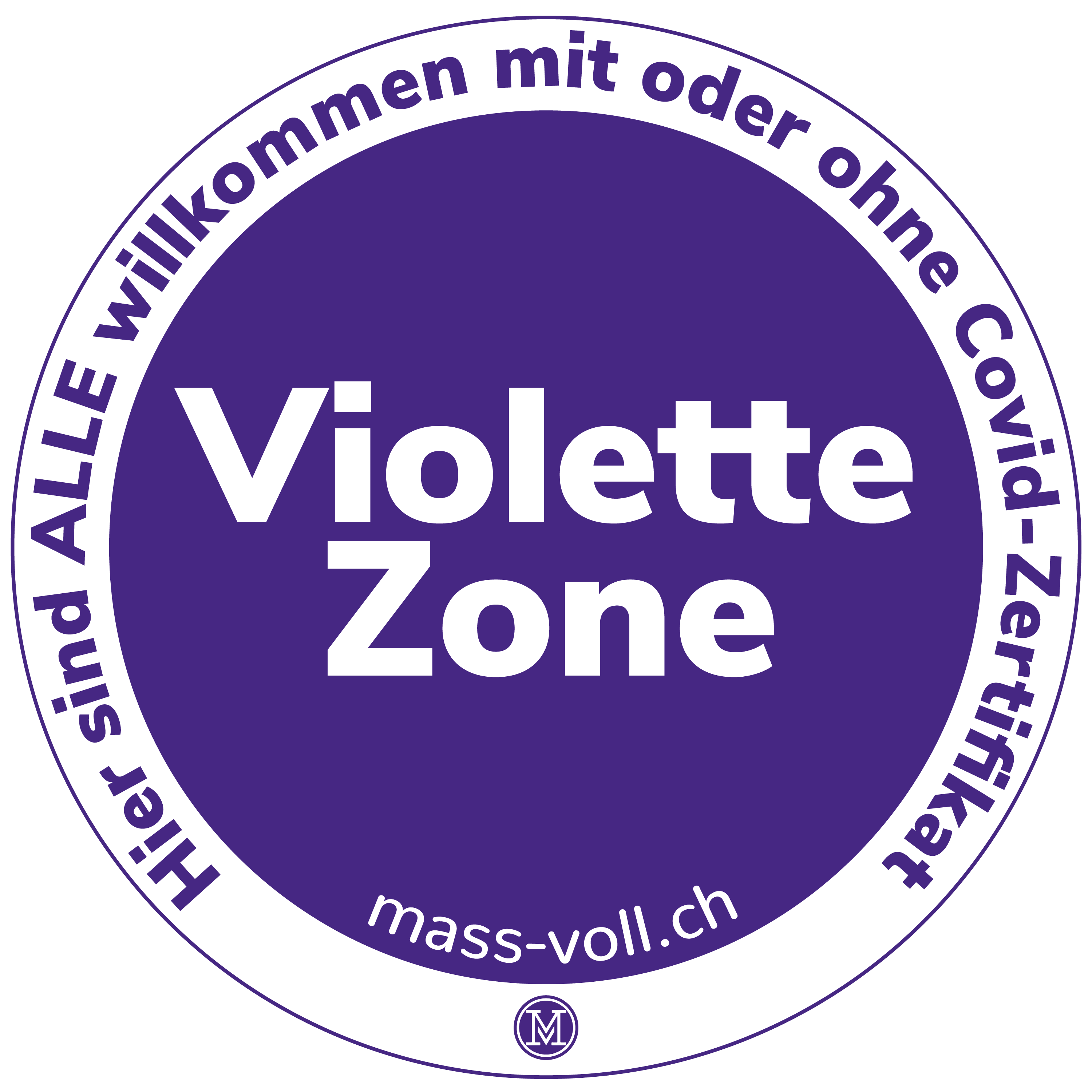 Violette Zone Schild