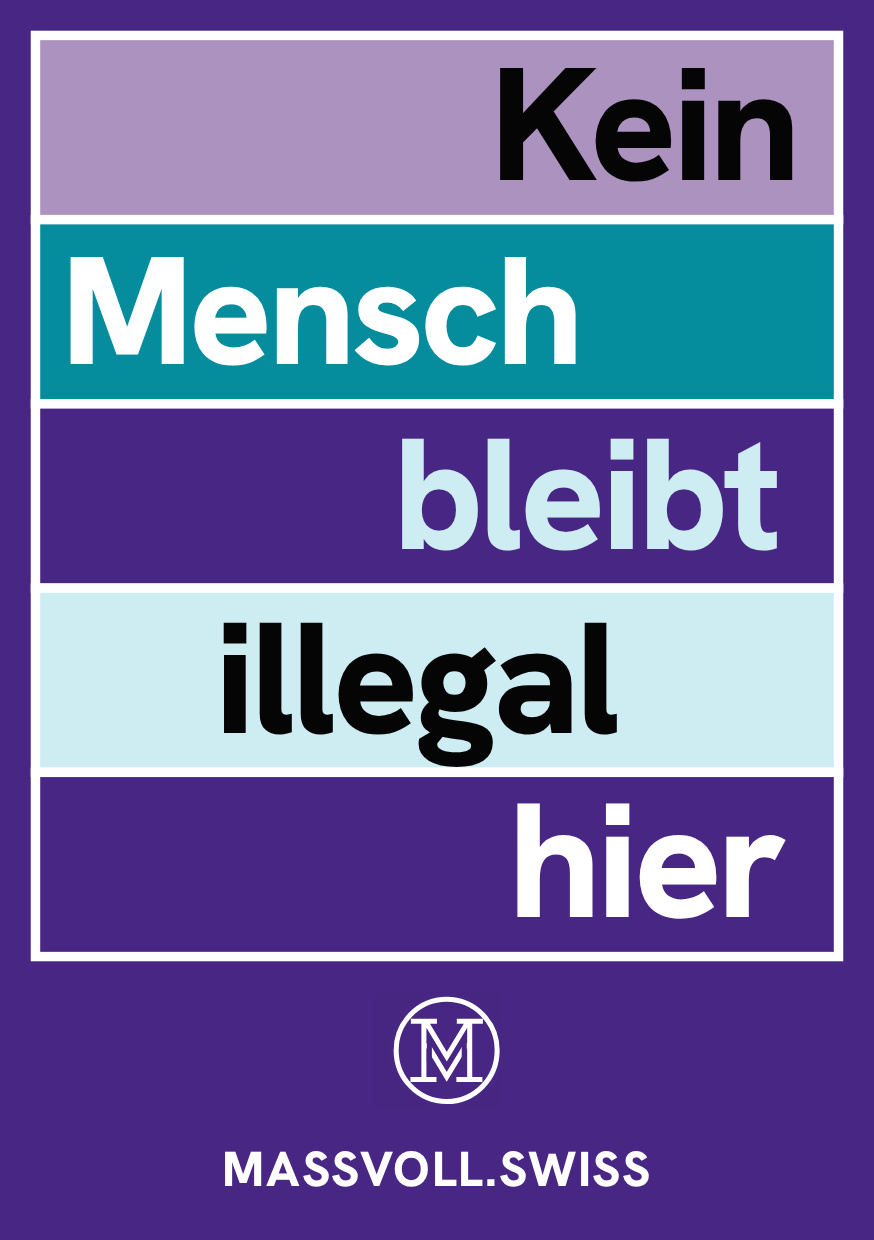 Kein Mensch bleibt illegal hier – A7-Kleber, Farbvariante B