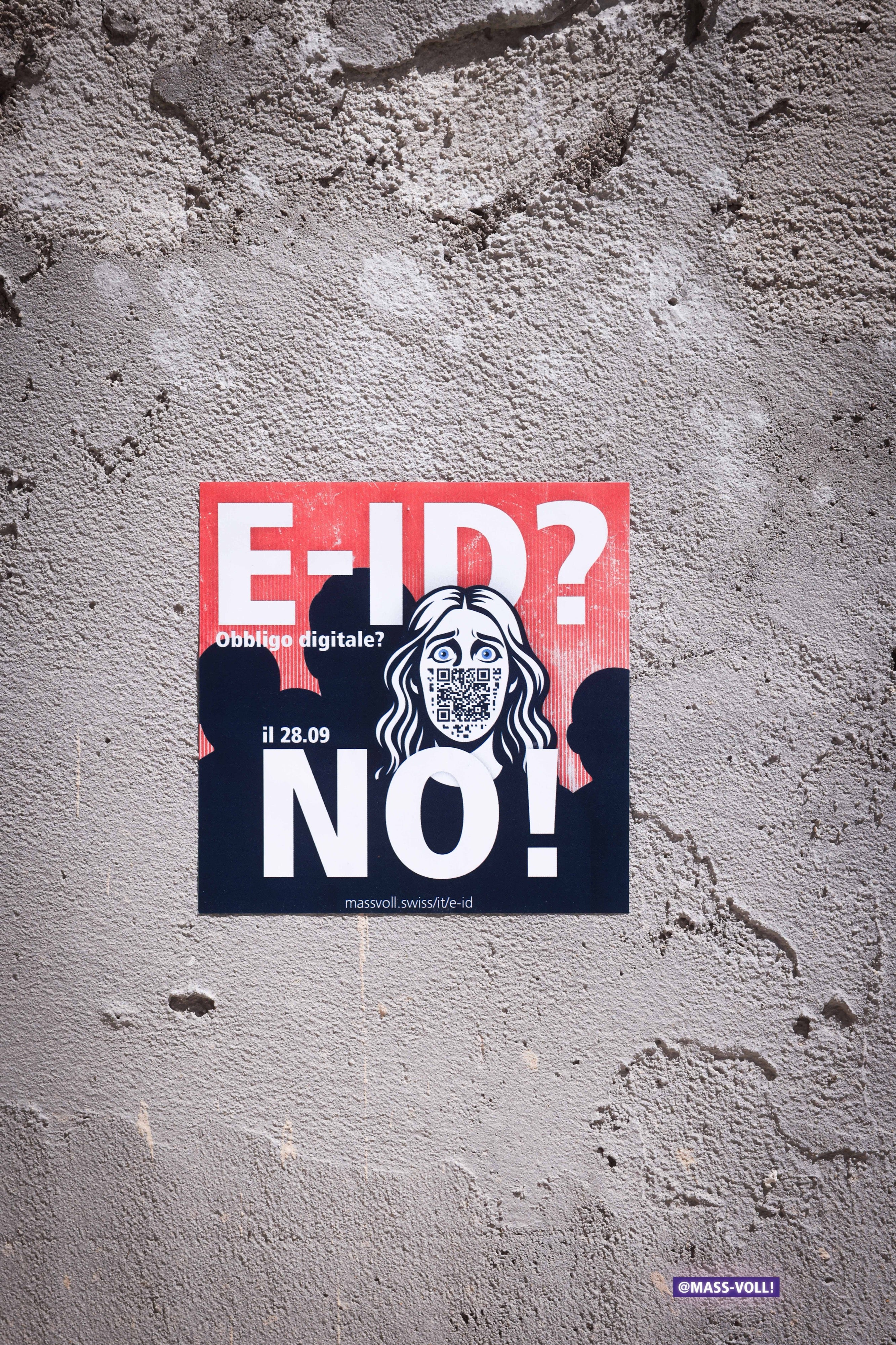 E-ID: NEIN! - Kleber Italienisch