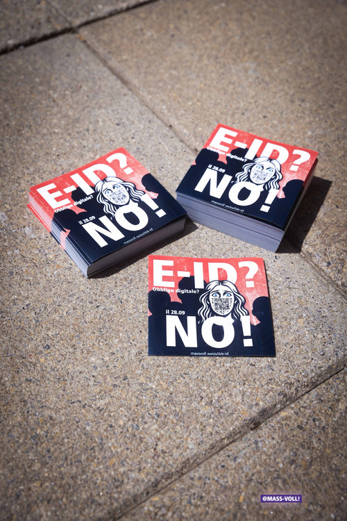 E-ID: NO! – Adesivo italiano