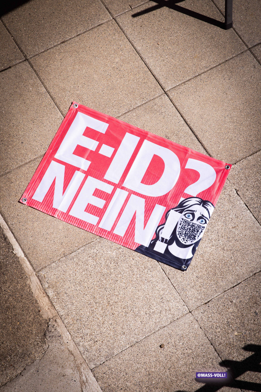 E-ID: NEIN! - Balkonflagge Deutsch